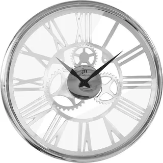 Lowell Wanduhr (rund, Ø 45 cm, römische Ziffern) silberfarben
