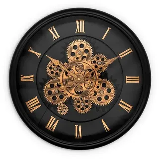 Wanduhr, Ø 40 cm, Holz/Kunststoff, kupfer/schwarz