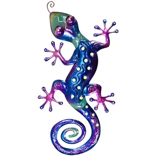 SIGNES GRIMALT Salamander oder Gecko Wanddeko XL aus Metall, blau und violett, Modell ZIG ZAG, Höhe 60 cm