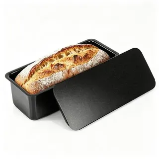 Brotbackform mit Deckel 32cm Karbonstahl Keramik Antihaft