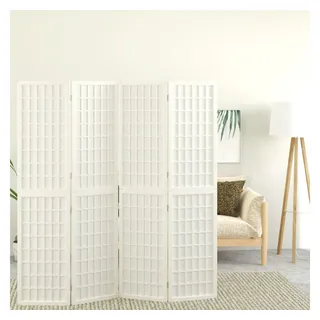 vidaXL Raumteiler 4-tlg. Paravent Japanischer Stil Faltbar 160x170 cm Weiß, 1-tlg. weiß 160 cm x 170 cm