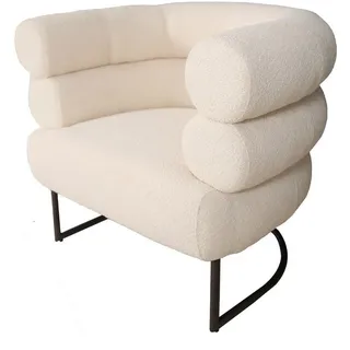 daslagerhaus living Ohrensessel Club Sessel Cosmopolitan Boucléstoff creme