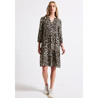 STREET ONE Damen A144493 Gemustertes Tunika-Kleid, - Schwarz,