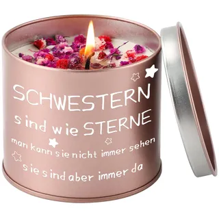 PRSTENLY Schwester Geschenk Geburtstag, 9OZ Lavendel Duftkerze | Geschenke für Schwester Geburtstag Weihnachten Hochzeitstag Ostern, Geburtstagsgeschenk für Große Schwestern
