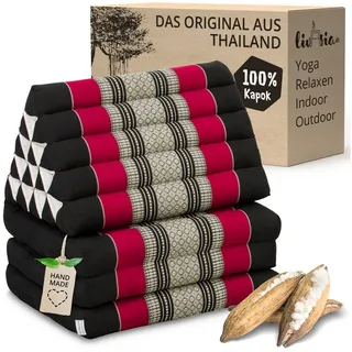 Livasia Thaikissen 185 x 55 cm Rot/Schwarz