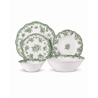EKA Geschirr-Set Vintage Green Teller - Set (25-tlg), Porzellan grün