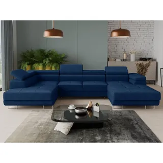 Sofnet Wohnlandschaft Caris U Ottomane rechts blau