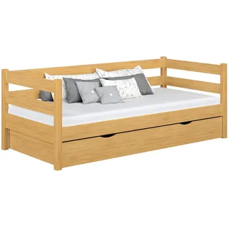 N-Wood Tagesbett, Hellbraun, Holz, Echtholz,Kiefer, 1 Schubladen, 120x200 cm, FSC 100%, EN 71, Handmade in Europe, Handmade Quality, Hergestellt in Europa, Real Wood, Kinder- & Jugendzimmer, Jugendmöbel, Jugendbetten