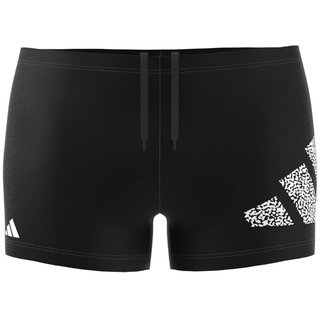 Adidas Men's Branded Boxer Swimsuit, Black/White, M