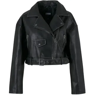 URBAN CLASSICS Ladies Vintage Leather Jacket - schwarz