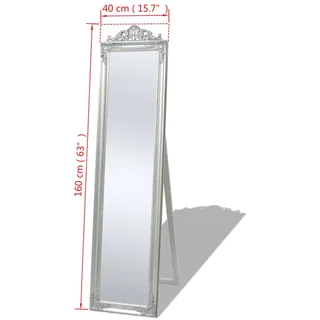 vidaXL Standspiegel 160 x 40 cm Silber