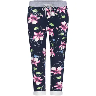 Mississhop 287 Damen Hose Cargohose Blumen Sweatpants Jogginghose Baumwolle Freizeithose Boyfriend Lilien Modell 18 - Einheitsgröße