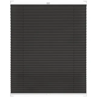 Rettika Plissee mit Bohren, Breite: 75 cm, Höhe: 200 cm, Anthrazit, Fensterrollo Sonnenschutz, Plisseerollo innen, Rollo für Fenster mit Bohren