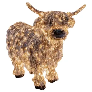 Yulokdwi Kuh Statue,3D Kuh Mit LED-Beleuchtung · 28 cm Höhe | Gartenstatuen - Für Terrasse Hof Wohnzimmer Weihnachten Und Feste
