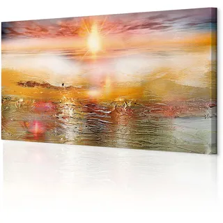 decomonkey Bilder Abstrakt 120x40 cm 1 Teilig Leinwandbilder Wandbild Sonne