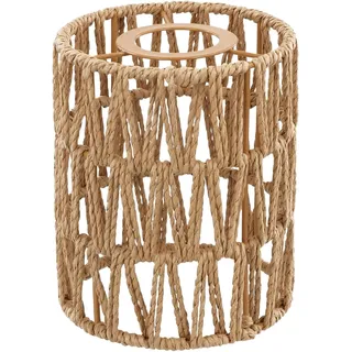 Ccykxa Rattan-lampenschirm, 1 Stück, Braun, Tischlampe, Ersatzlampenschirm Für Pendel-, Decken- Oder Stehlampen, H 15,5 Cm, Ø 12 Cm