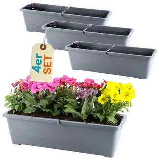 GarPet Blumenkasten 50 x 19,5 x 16,5 cm Anthrazit