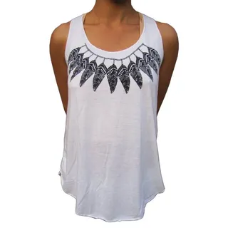 PANASIAM Crop-Top Simple Top Bangkok Print-Design weiß M