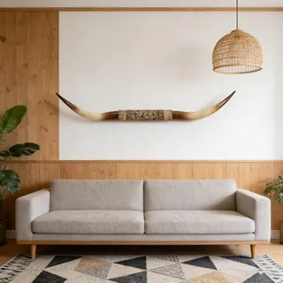 TUPAFJU 180 cm/70 Zoll großer Longhorn-Schädel, Stierkopf-Wanddekoration, Harz-Kuhschädel-Wanddekoration, für Büro, Wohnzimmer und Schlafzimmer.(Brown)
