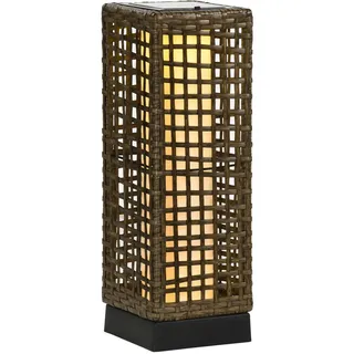 Outsunny Solarleuchte Rattan 15,5x15,5x46 cm 1 Stück sand