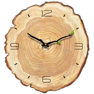 Rustikale Wanduhr Aus Holz – Vintage-zifferblatt Mit Rundem Zifferblatt Für Die Wohnzimmerdekoration