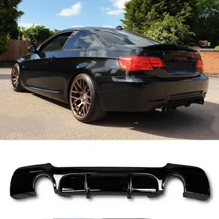 Heckstoßstangen-Diffusor für BMW 3er-Serie E92 E93 M Sport 2005–2009, M-Performance Style ABS glänzend schwarz Heckstoßstange Lippe Spoiler Karosserie Kit