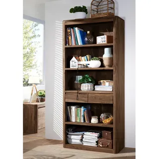 Regal Sheesham 88x40x205 rot-braun gebeizt TORONTO #118