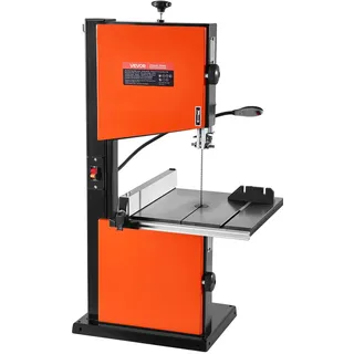 Vevor Zweigang-Holzbandsäge 373W 1/2PS mit 335x340 mm Gusseisentisch + Gehrungsanschlag/Parallelanschlag/LED-Leuchte
