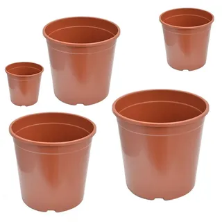 KAGM Blumentopf Pflanztopf Pflanzcointainer Anzuchttopf Containertopf Kunststoff Terracotta 15 cm - 10er Pack