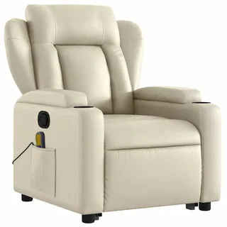 vidaXL Massagesessel mit Aufstehhilfe Kunstleder 94,5 x 100 x 0 cm Creme