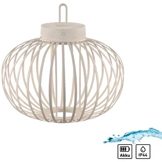 LED Tischlampe Laterne Korb Windlicht D=36cm Öse Hängelampe warmweiß dimmbar