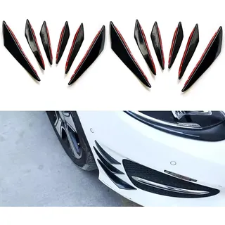 Ygapuzi Universal Spoiler Kit - 12 Pcs Personalisierte Autoslipper mit HalbmondMahonBackstosslipps Auto Deco Aufkleber für Auto SUV LKW (Schwarzes Glanzgesetzt)