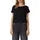 Fließendes Jersey-Shirt Schwarz XS