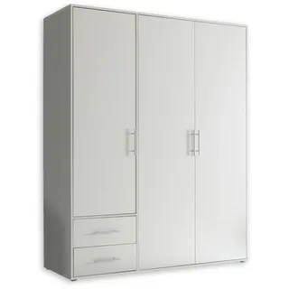 SchlafKONTOR Drehtürenschrank Valencia 155 x 195 x 60 cm Weiß