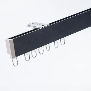 ANSNOW Vorhangschienen-Set, 100–300 Cm, Decken- Oder Wandmontage, Gebürstetes Schwarz, Raumteiler-Vorhangschiene, Für Wohnzimmer Und Außenbereich/Deckenmontage/1,2 M (3,9 Fuß)