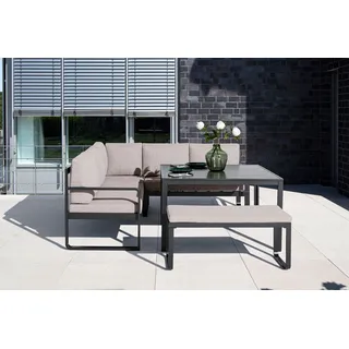 KETTLER Ocean Dining-Lounge Exklusivmodell, anthrazit/taupe, 220 x 200 cm, inkl. Kissen, 0320831-7000