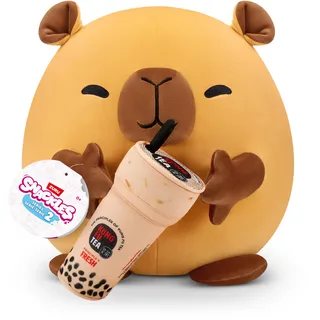 Snackles, Series 2, Capybara (Kung Fu Tea, Bubble Tea), Kuschelig-weiches, beruhigendes, 20 cm großes Plüschspielzeug mit lizenziertem Snackmarken-Accessoire (Capybara)