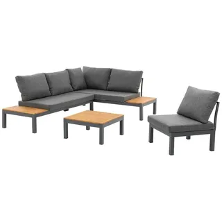OUTLIV. Venedig Ecklounge Aluminium/Akazie inkl. in Anthrazit, modernes Design für Ihren Outdoor-Bereich