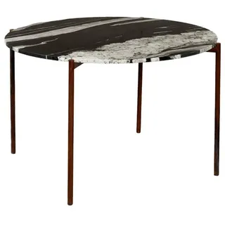 MAGNA Atelier Esstisch ROM aus ECHTEM MARMOR, Küchentisch rund, Bistrotisch, Metallgestell, Ø120x76cm schwarz