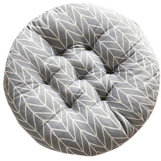 Toruiwa Sitzkissen rund dick für Esszimmerstuhl, Sofa, Stuhllehne, Hocker Tatami grau, 50 x 50 cm