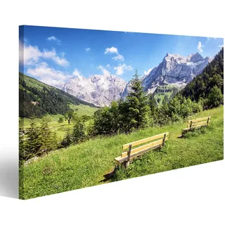 islandburner Prime Bild auf Leinwand Karwendel Berge Österreich Alpen Tirol Wandbild Leinwandbild Poster