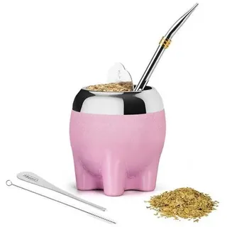 Yerba Mate Tasse 5-in-1 Set Rosa Pink Elefant Stil 153ml