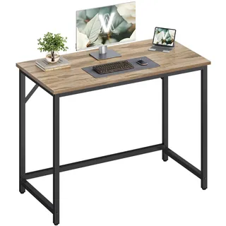 VASAGLE Schreibtisch LWD041K01, kamel braun Holzwerkstoff, Vintage, rechteckig, 50x76x100 cm Kabeldurchlass, Arbeitszimmer, Schreibtische, Computertische