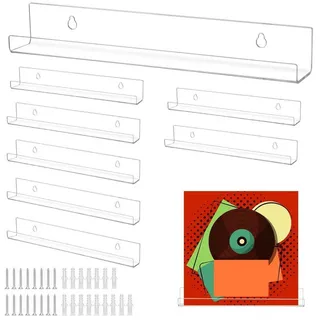 LuxusKollektion Wandregal Schallplatten Regal Acryl Transparent 30.5cm 8Stk, 8-tlg. weiß