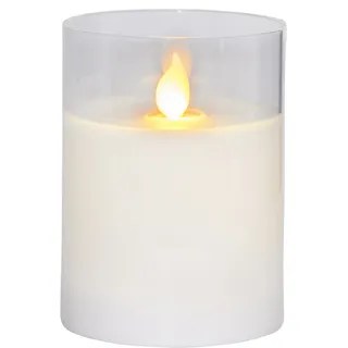 Best Season LED-Echtwachskerze, orange flackernde LED