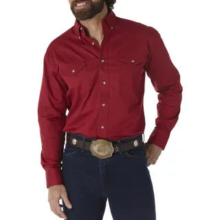 All Terrain Gear X Wrangler Herren Arbeitshemd mit 2 Taschen, Langärmelig, mit Knöpfen Arbeitshemd mit 2 Taschen, langärmelig, mit Knöpfen (1er Pack) - 3X