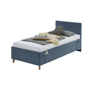 Meise Möbel Polsterbett Cool 90 x 200 cm ocean mit Lattenrahmen und Bettkasten