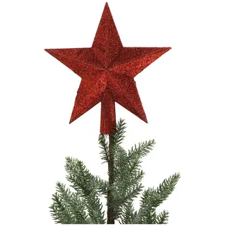Weihnachtsdeko Weihnachtsbaumspitze Spitze Stern rot