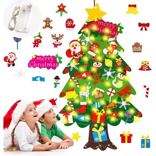 Filz Weihnachtsbaum, 3.28ft DIY Filz Weihnachtsbaum Set Für Kinder, Weihnachten Dekoration Hängendes Dekor Mit Abnehmbaren Hängenden Ornamenten, Filz Weihnachtsbaum Für Home/Tür/Wand Hängend Dekor