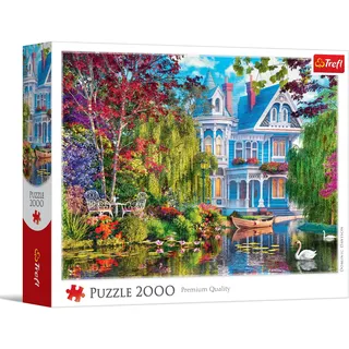 Trefl – Haus am See – 2000 Teile – DIY-Puzzle, kreative Unterhaltung, klassisches Puzzle für Erwachsene und Kinder ab 14 Jahren